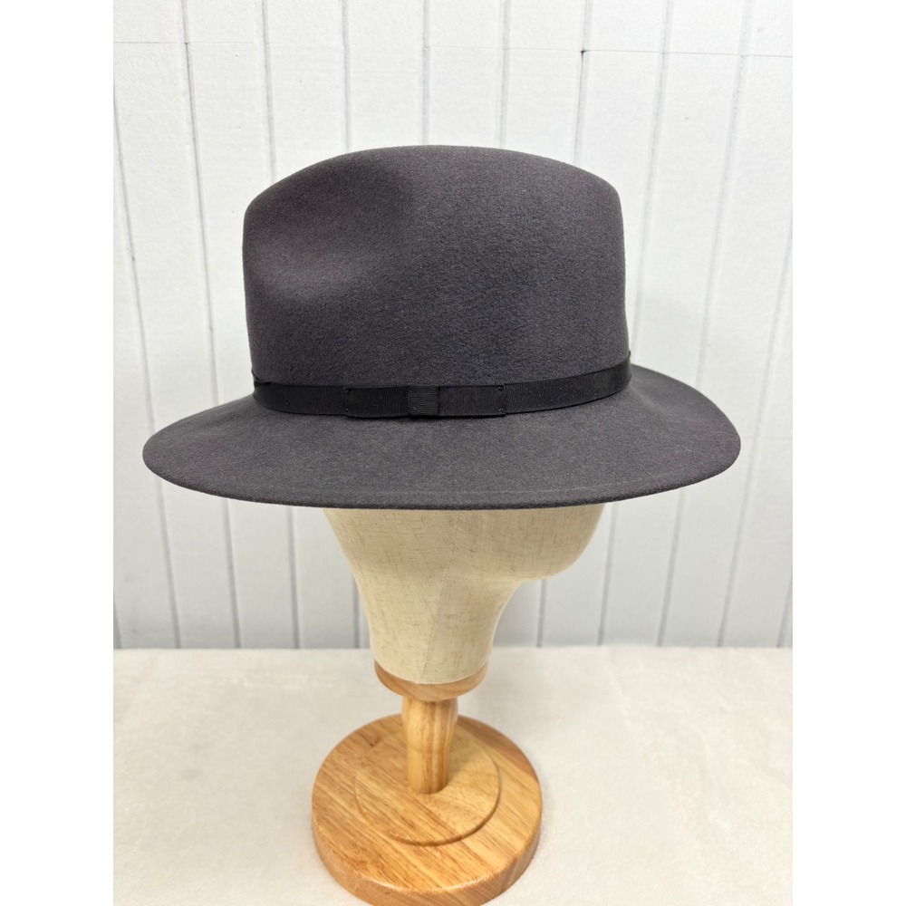 Country Gentleman Lite Felt Fedora Hat Gray 100% Wool Water Repellent Large